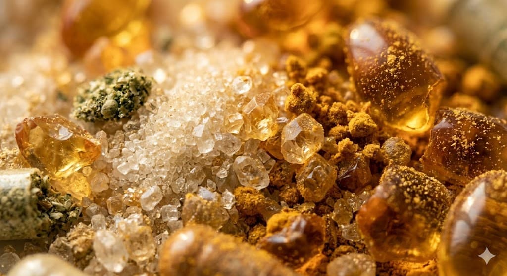 Macro close-up of vitamins and minerals